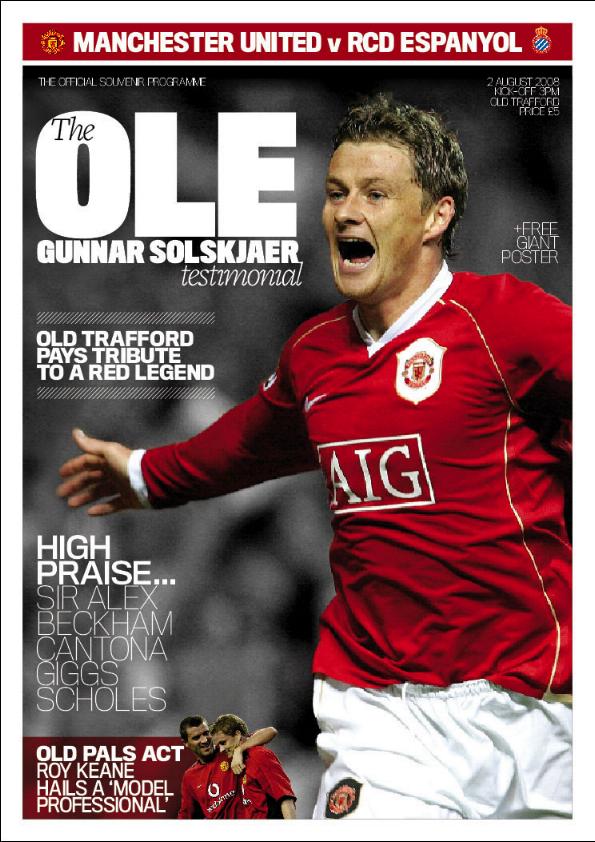 2008 - OLE GUNNAR SOLSKJAER TESTIMONIAL - MAN UTD v ESPANYOL